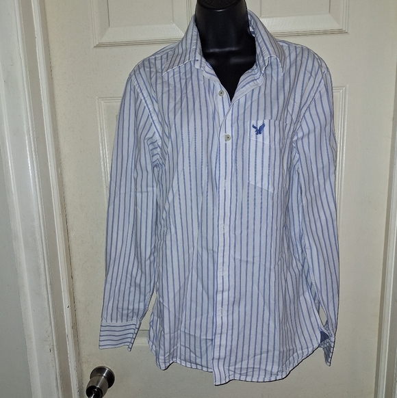 American Eagle outfitters striped button-down shirt size medium - Picture 1 of 5